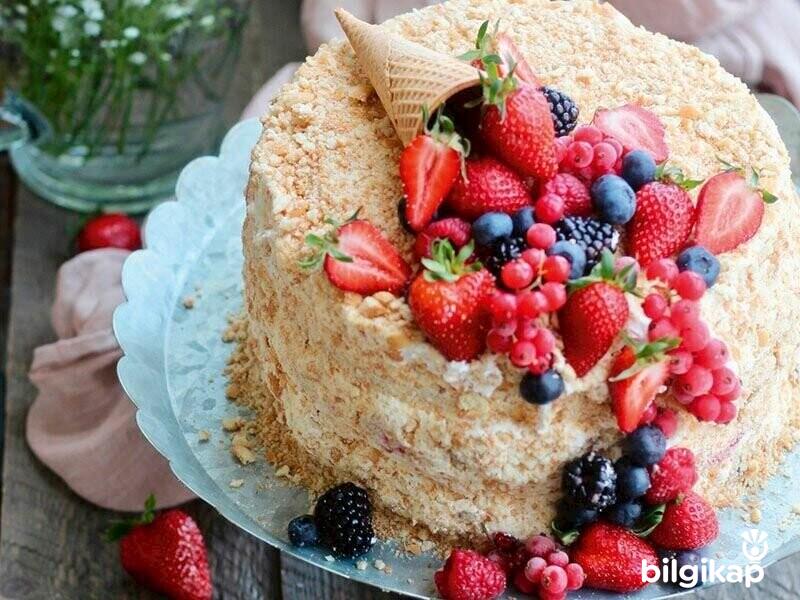 Meyve Şekerli Pasta  Tarifler Yaş Pasta Tarifleri